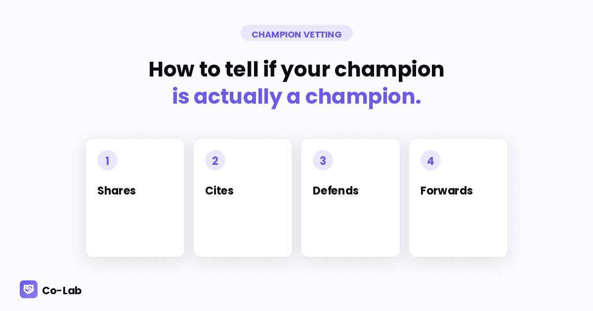Champion Vetting: How to Tell If Your Internal Advocate Is Real