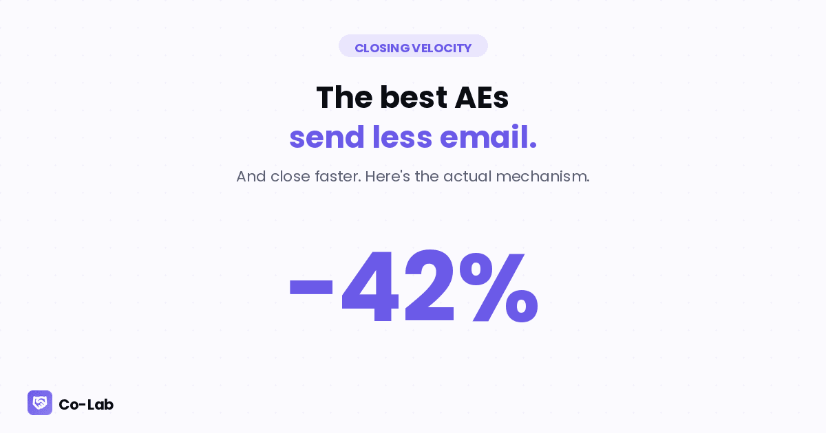 Closing Velocity: Why the Best AEs Send Less Email